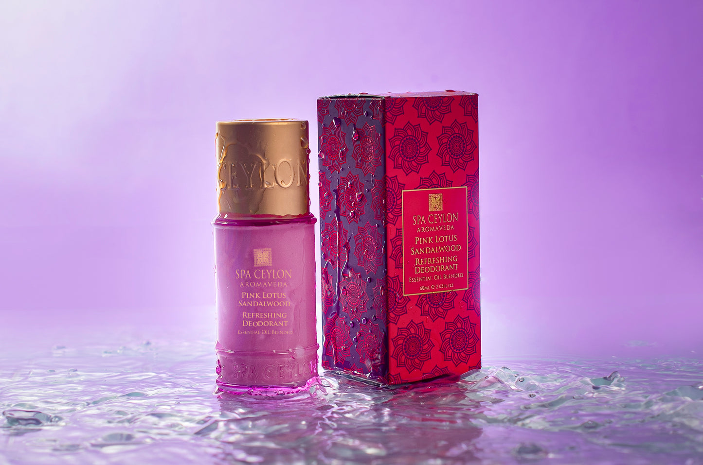 Pink Lotus Sandalwood - Eau de Ceylon - Refreshing Deodorant - 60ml