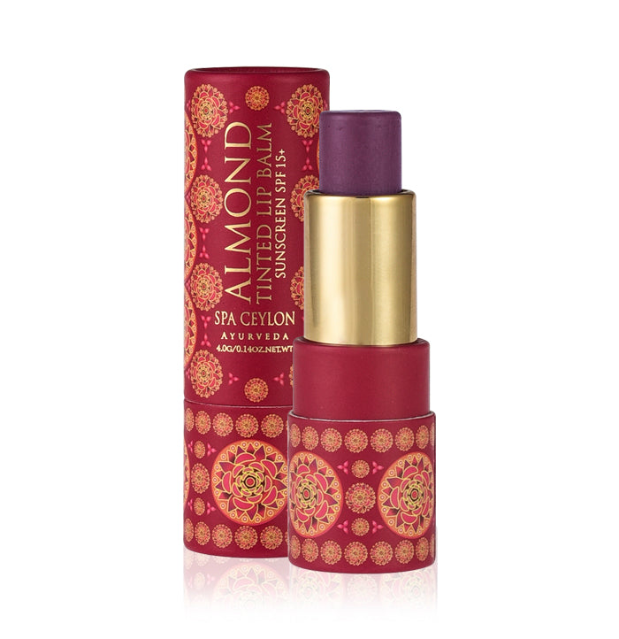 Almond Tinted Lip Balm - Damson SPF 15+