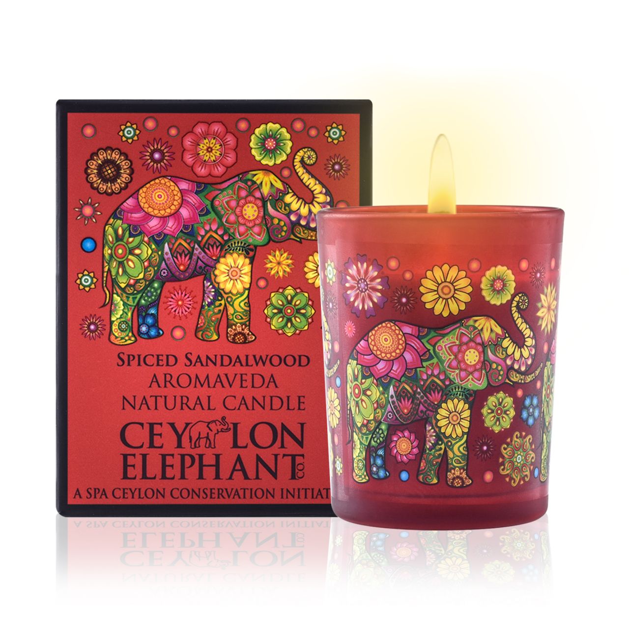 Ceylon Elephant Spiced Sandalwood - Aromaveda Natural Candle 50g