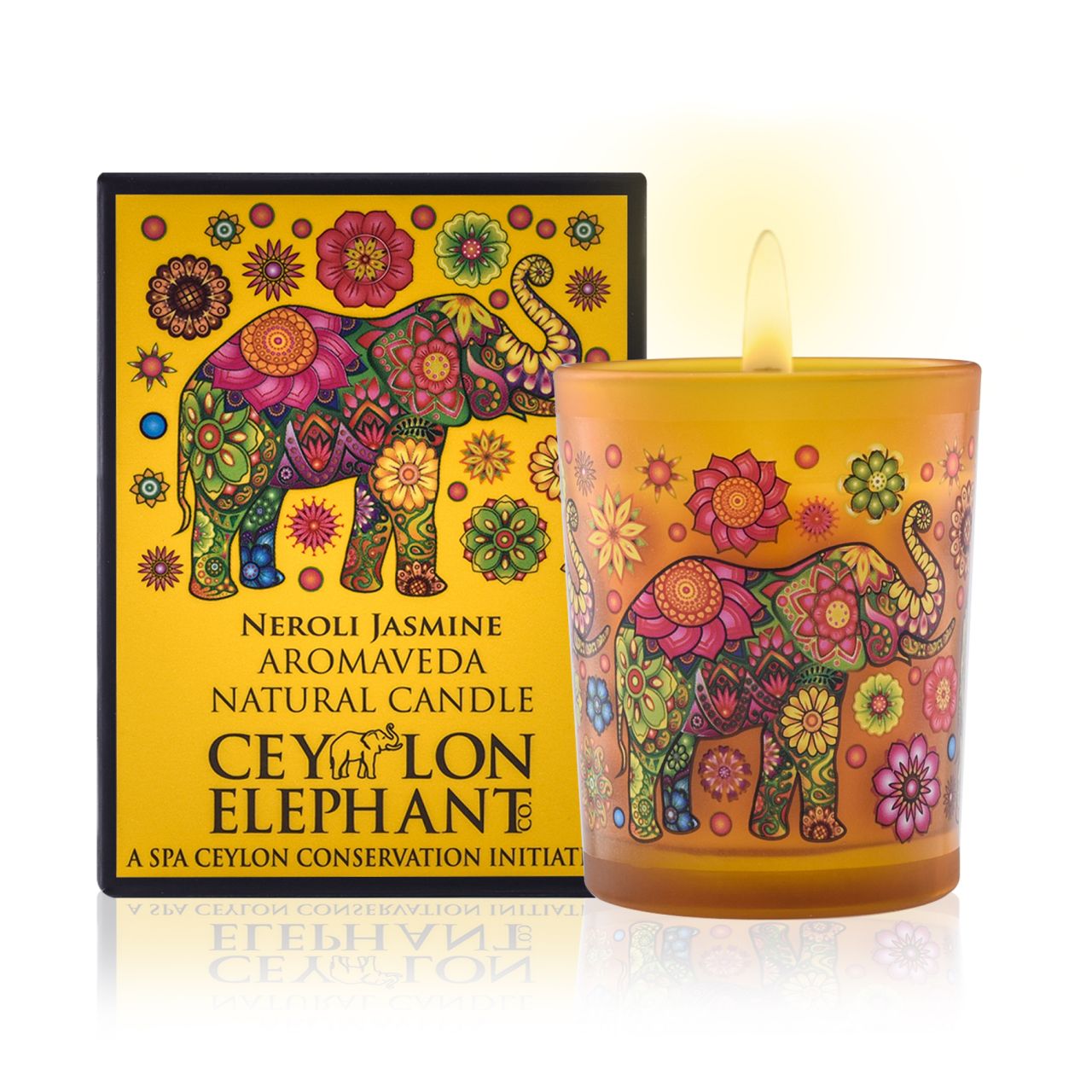 Ceylon Elephant Neroli Jasmine - Aromaveda Natural Candle 50g