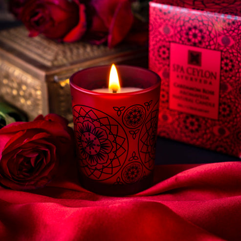Cardamom Rose - Aromaveda Natural Candle 50g