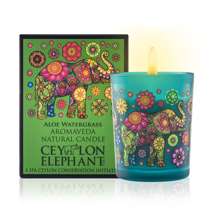 Aloe Watergrass - Aromaveda Natural Candle Ceylon Elephant