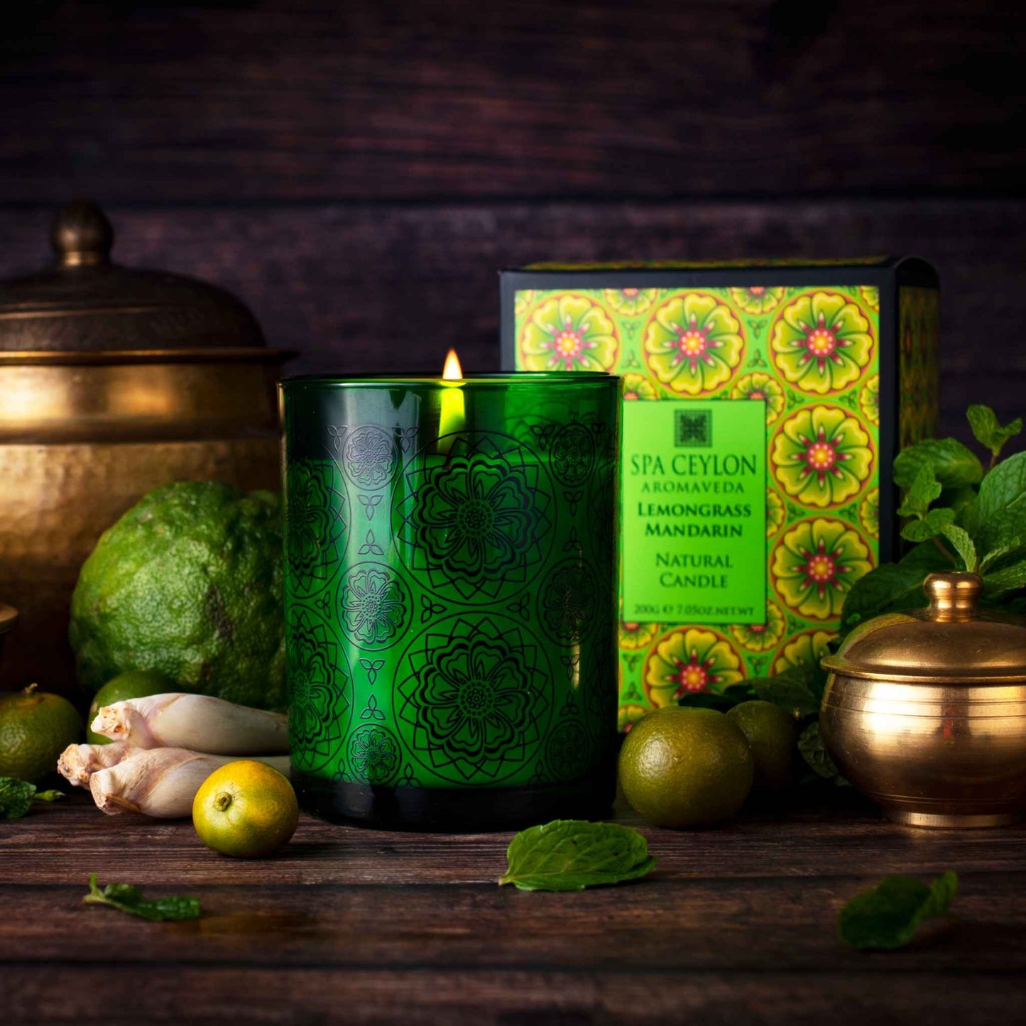 Lemongrass Mandarin - Aromaveda Natural Candle 200g