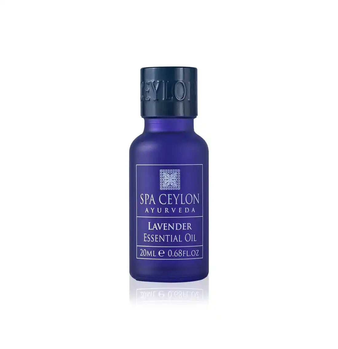 Purple bottle of lavender essential oil, 20ml, labeled for aromatherapy use