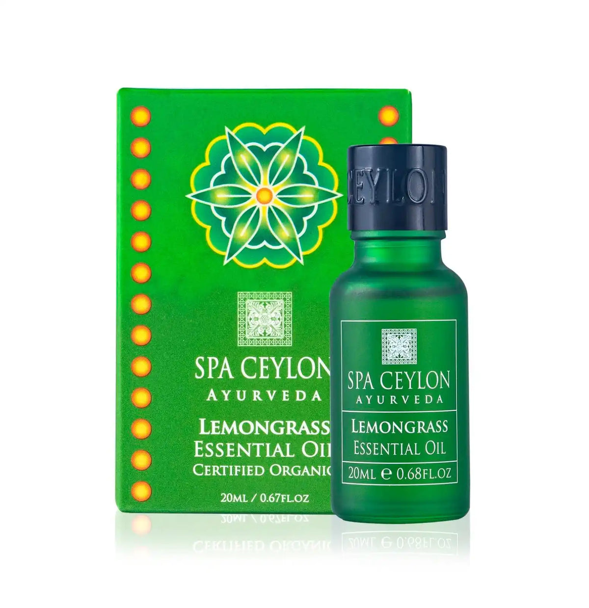 Lemongrass essential oil 20ml green bottle with matching decorative green box